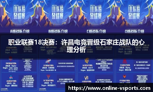 职业联赛18决赛：许昌电竞晋级石家庄战队的心理分析